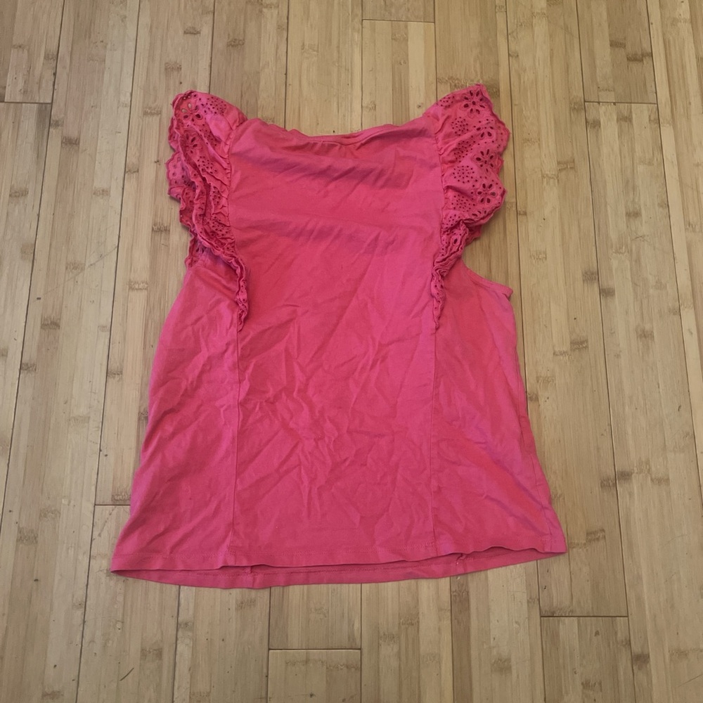 J. Crew Pink Ruffled Blouse - Picture 2 of 2